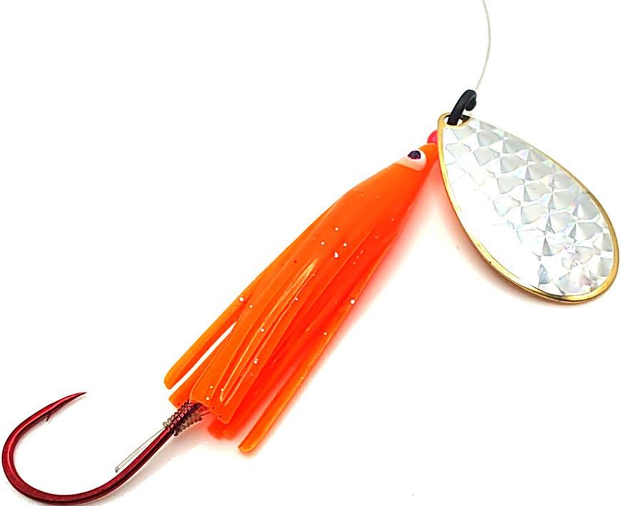 WICKED KING KILLERS ORANGE/SILVER #6 BLADE-6ft LEADER W/2/0 RED GAMA HOOK